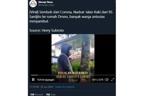 Viral, Video Pria Sembuh dari Covid-19 Pulang Jalan Kaki ke Rumahnya Sejauh 8 Km, Ini Sebabnya