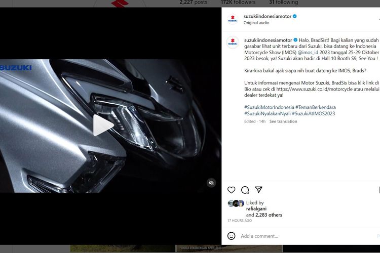 Teaser Suzuki Burgman Street 125 mau meluncur di IMOS 2023