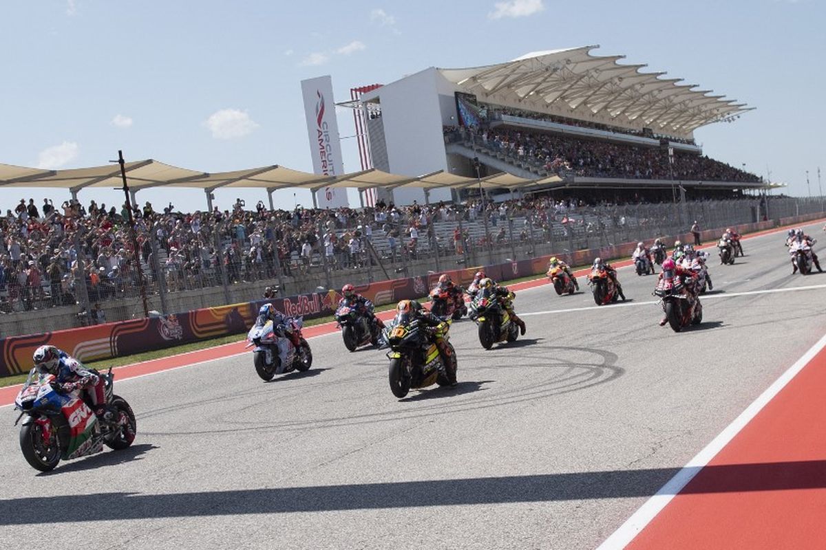 Sprint Race MotoGP Amerika 2023 di Circuit of The Americas (COTA), Minggu (16/4/2023) dini hari WIB. (Foto oleh by Mirco Lazzari gp / GETTY IMAGES NORTH AMERICA / Getty Images via AFP)