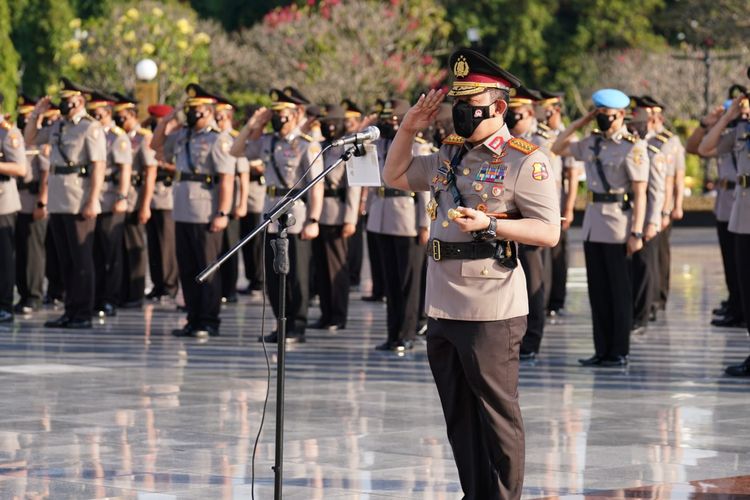 Kepala Kepolisian Negara Republik Indonesia (Kapolri) Jenderal Listyo Sigit Prabowo di TMP Kalibata, Jakarta, Rabu (29/6/2022).