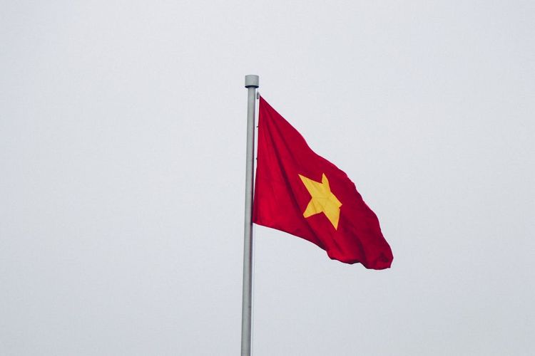 Ilustrasi bendera Vietnam.