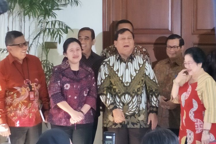 Ketua Umum Partai Gerindra Prabowo Subianto bertemu Ketua Umum PDI-P Megawati Soekarnoputri, Jalan Teuku Umar, Menteng, Jakarta Pusat, Rabu (24/7/2019).