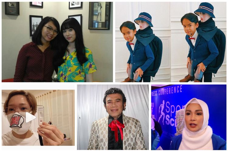 Kolase foto Rara Sekar, Isyana Sarasvati, Noah Sinclair, Maia Estianty, Rhoma Irama, dan Soraya Larasati