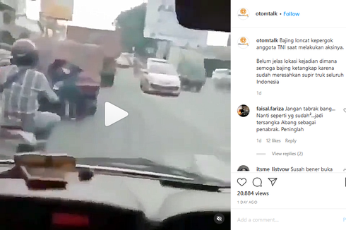Video Viral Aksi Bajing Loncat Incar Truk Digagalkan Anggota TNI