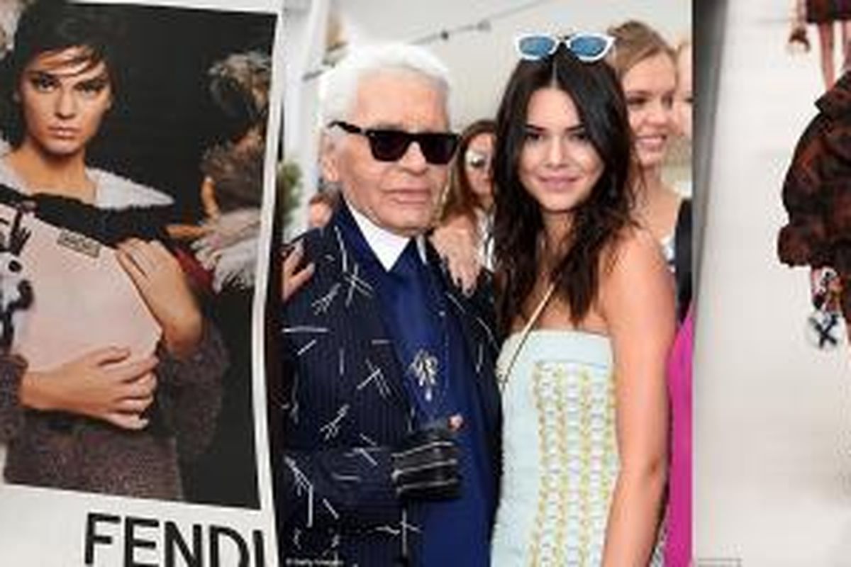 Kendall Jenner menerima banyak kritik pedas setelah mengunggah foto pertamanya untuk iklan label busana Fendi (kiri) lewat akun Instagram. 