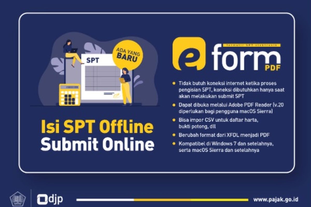 Cara lapor SPT Tahunan online lewat e-Form dan e-Filing untuk wajib pajak pribadi dengan mudah