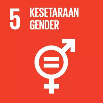 Logo tujuan nomor lima SDGs yaitu kesetaraan gender atau gender equality.