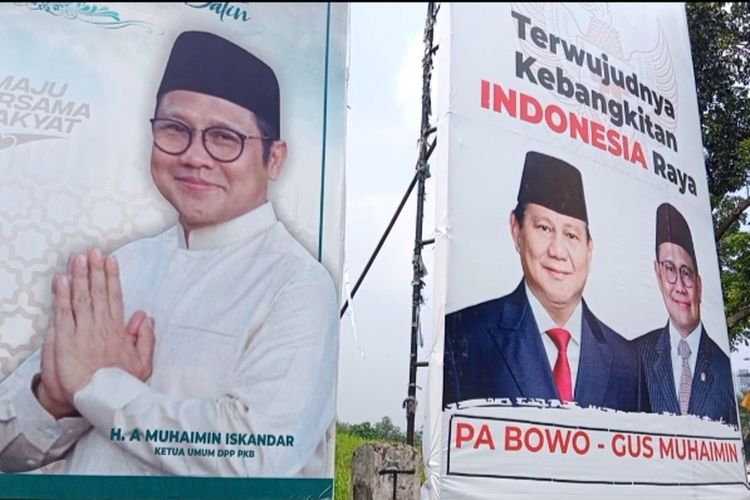 Baliho Dukungan Duet Prabowo-Cak Imin Mejeng di Jalan Letnan Soetopo, Serpong, Tangerang Selatan, Rabu (20/7/2022)