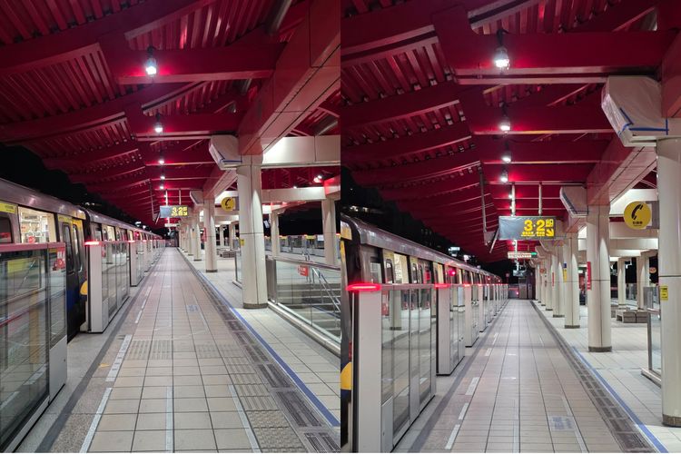 Hasil foto kamera ultrawide 12 MP (kiri) dan kamera utama 200 MP Galaxy S25 Edge.