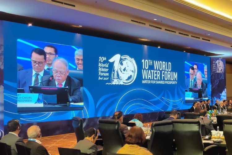 Menteri Pekerjaan Umum dan Perumahan Rakyat Basuki Hadimuljono dalam pertemuan tingkat menteri World Water Forum ke-10 di Bali, Selasa (21/5/2024).
