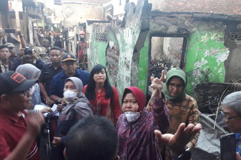 Tinjau Kebakaran 16 Rumah di Surabaya, Ini Kata-kata Risma ke Warga