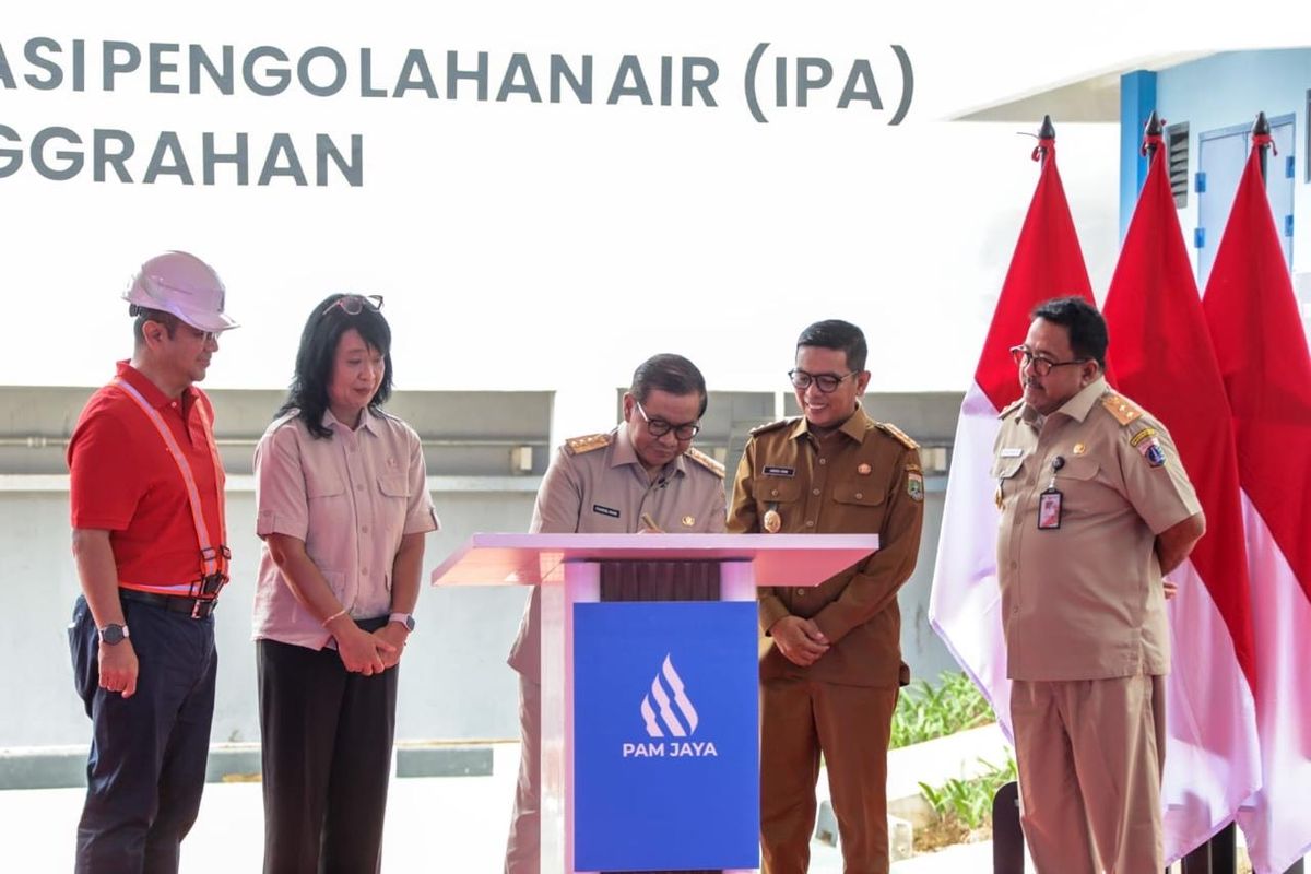 Peresmian Instalasi Pengolahan Air (IPA) Pesanggrahan pada Selasa (9/9/2025) yang dihadiri oleh Gubernur Daerah Khusus Ibukota (DKI) Jakarta Pramono Anung Wibowo.