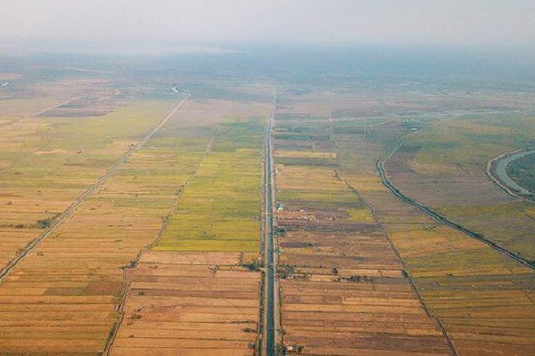 Lahan pertanian nampak dari udara