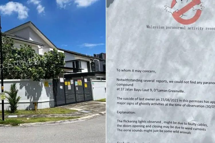 Agen properti di Malaysia menggunakan jasa ghostbuster untuk meyakinkan calon pembeli bahwa rumah yang dijual tidak berhantu.