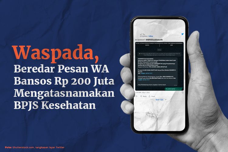 Waspada, Beredar Pesan WA Bansos Rp 200 Juta Mengatasnamakan BPJS Kesehatan