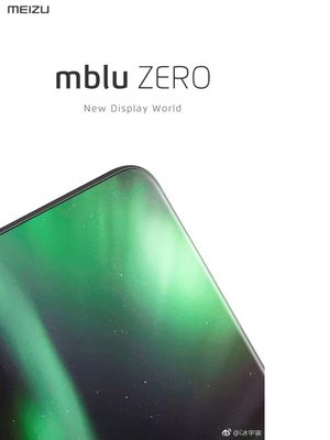 Bocoran teaser Meizu Mblu Zero yang diduga akan menjadi ponsel bezel less sejati.