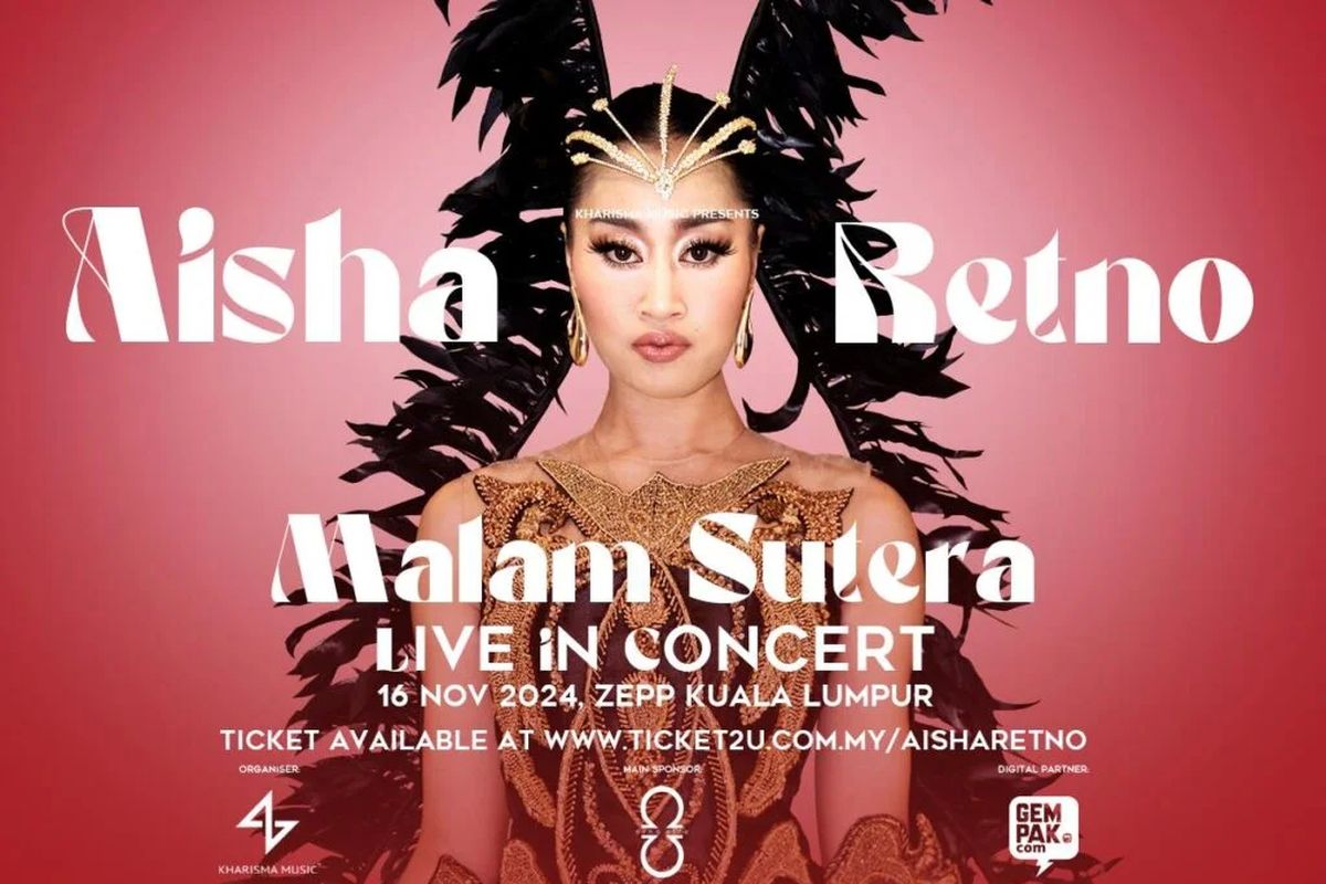 Poster konser Aisha Retno, penyanyi Malaysia yang batal tampil di pertunjukan karena hanya laku 98 tiket dari 2.414 yang disediakan penyelenggara.