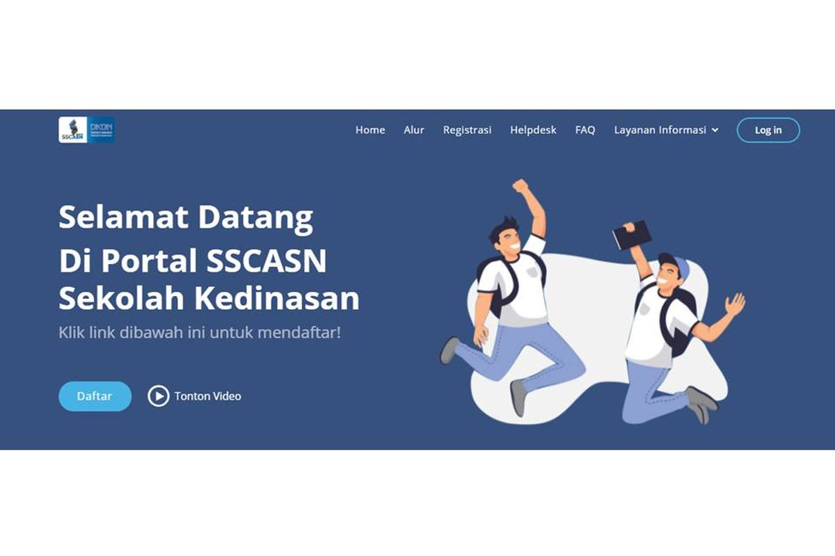 Laman portal SSCASN untuk Sekolah Kedinasan.