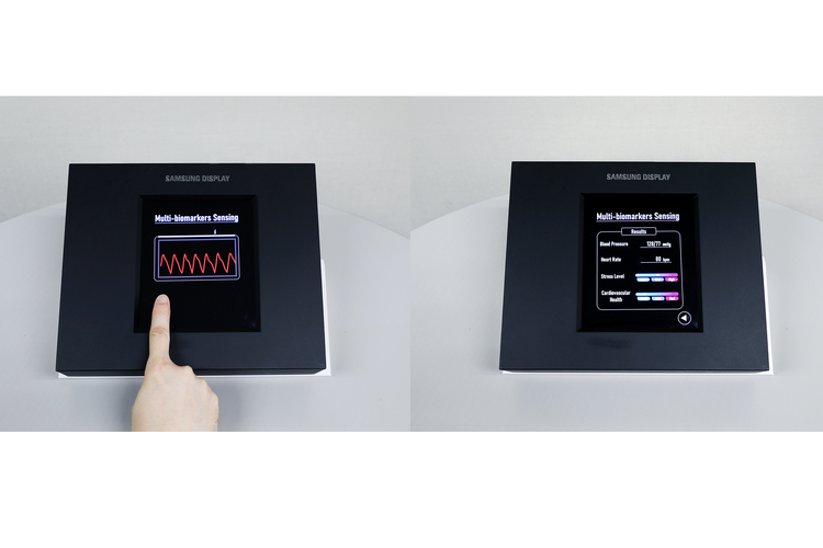 Sensor OLED Display baru bikinan Samsung Display juga bisa mengukur detak jantung, tekanan darah, dan tingkat stres pengguna hanya dengan sentuhan dua jari.