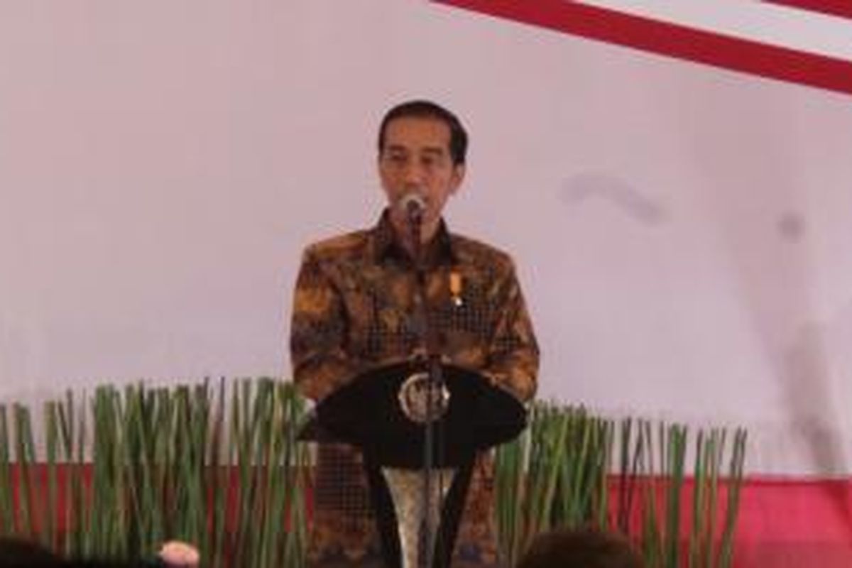 Presiden Joko Widodo dalam Musyawarah Rencana Pembangunan Nasional di Gedung Bidakara, Jakarta, Rabu (28/4/2015).
