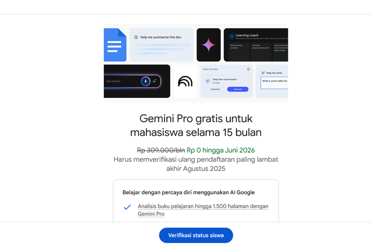 Ilustrasi cara membuat video Veo 3 dengan Gemini AI. Langkah 1 berlangganan Google AI Pro secara gratis.
