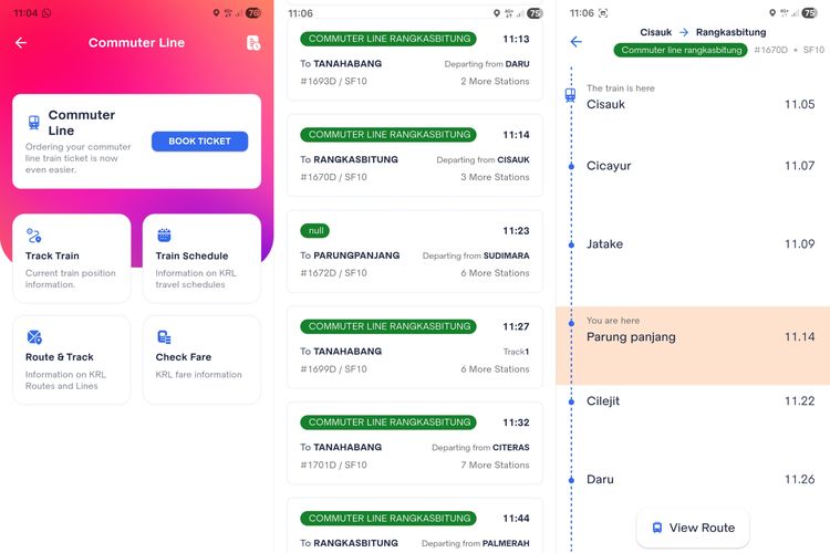 Cara cek posisi KRL Green Line secara real time lewat aplikasi Access by KAI.