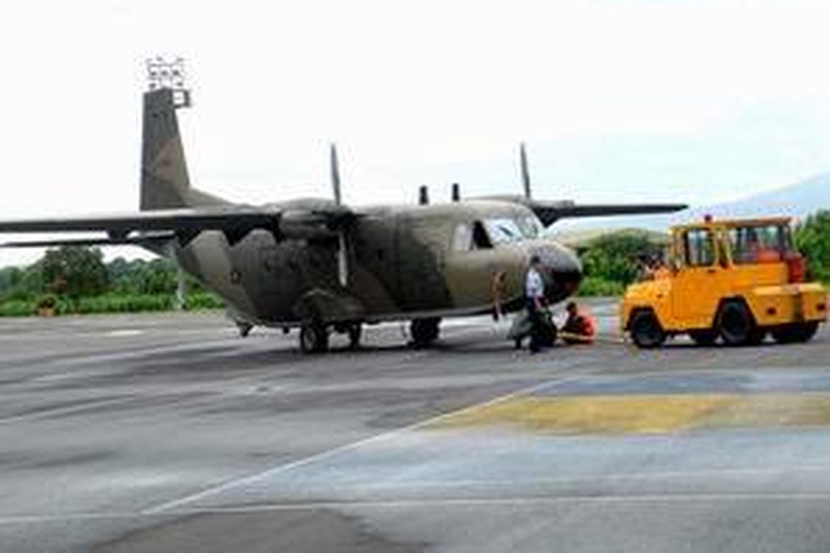 Pesawat Casa C212-100 dari Skuadron Abdulrachman Saleh, Malang.