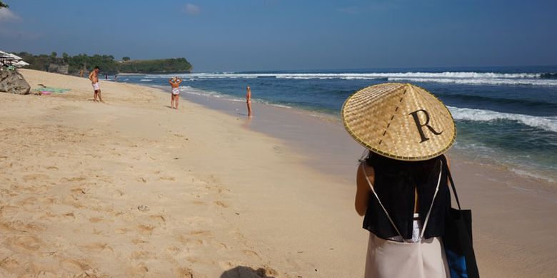 Pantai Balangan di Desa Ungasan, Kecamatan Kuta Selatan, Kabupaten Badung, Bali, Selasa (5/6/2018).