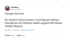 [HOAKS] Eks Dirut Garuda Disebut sebagai Anggota BIN