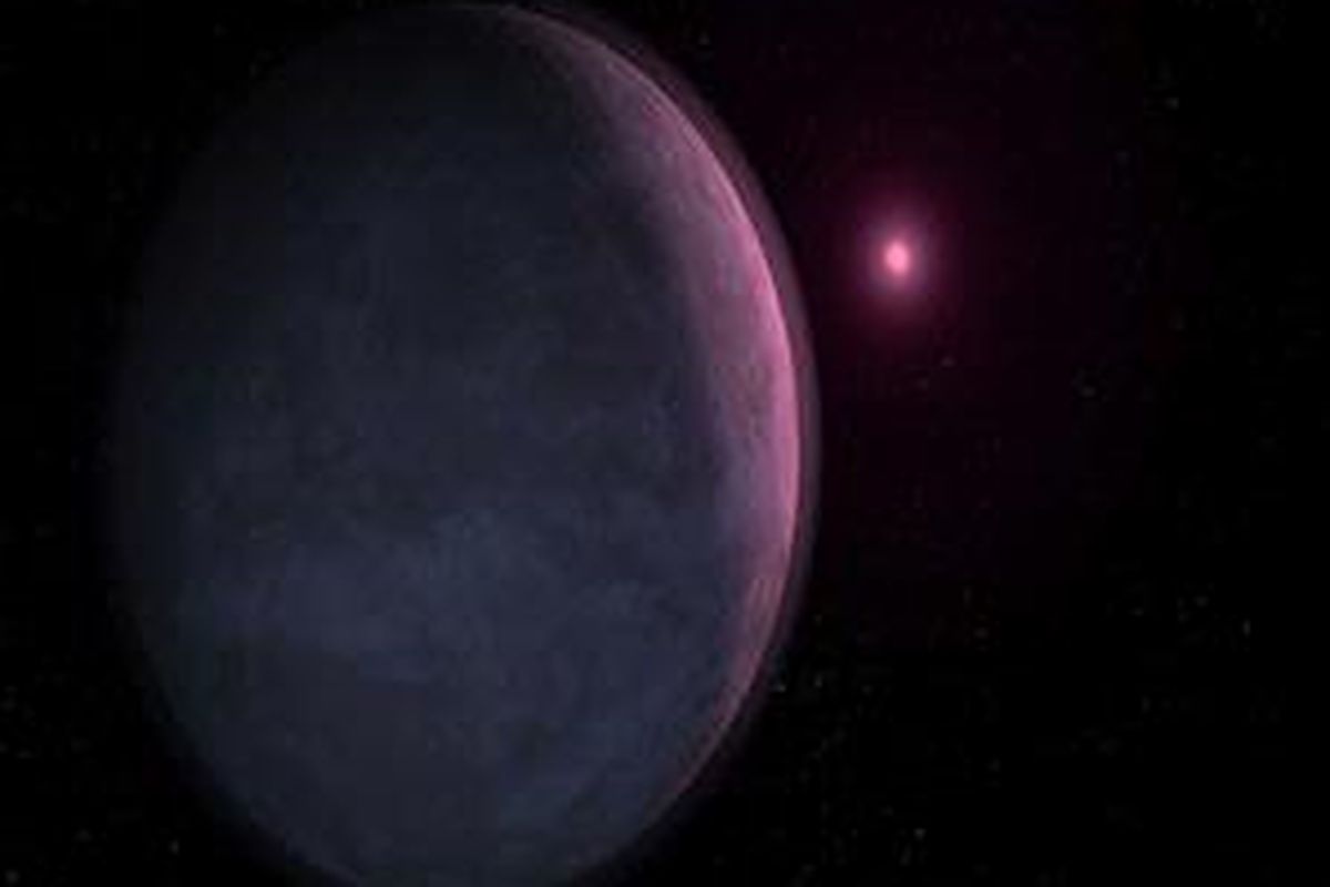 Ilustrasi planet MOA-2007-BLG-192Lb saat mengorbit bintang kerdil.