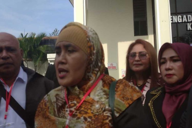 Kuasa hukum Pegi Setiawan, Sugianti Iriani di Pengadilan Negeri Bandung, Kota Bandung, Jawa Barat untuk jalani sidang pra peradilan, Senin (24/6/2024)