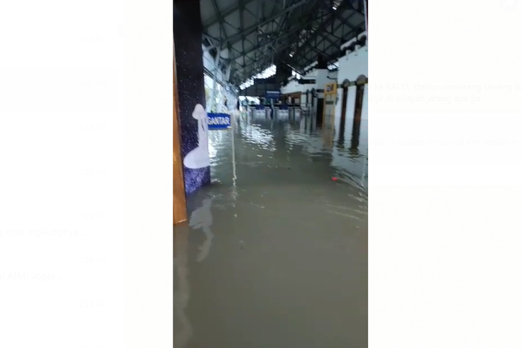 Stasiun Semarang Tawang Terendam Banjir, 7 Perjalanan Kereta Ini Terganggu
