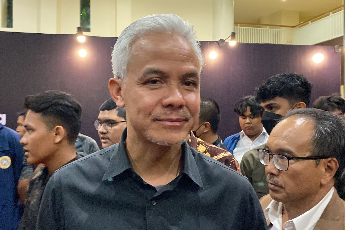 Ganjar Pranowo saat berada di Unair Surabaya, Rabu (22/11/2023)
