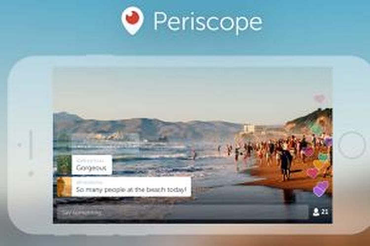 Periscope mendukung video dengan rasio aspek horisontal.
