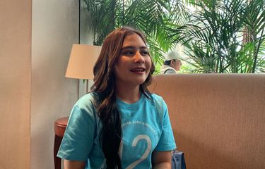 Prilly Latuconsina dalam perilisan trailer dan OST film 12 Cerita Glen Anggara di kawasan Epicentrum, Jakarta Selatan, Senin (18/7/2022).