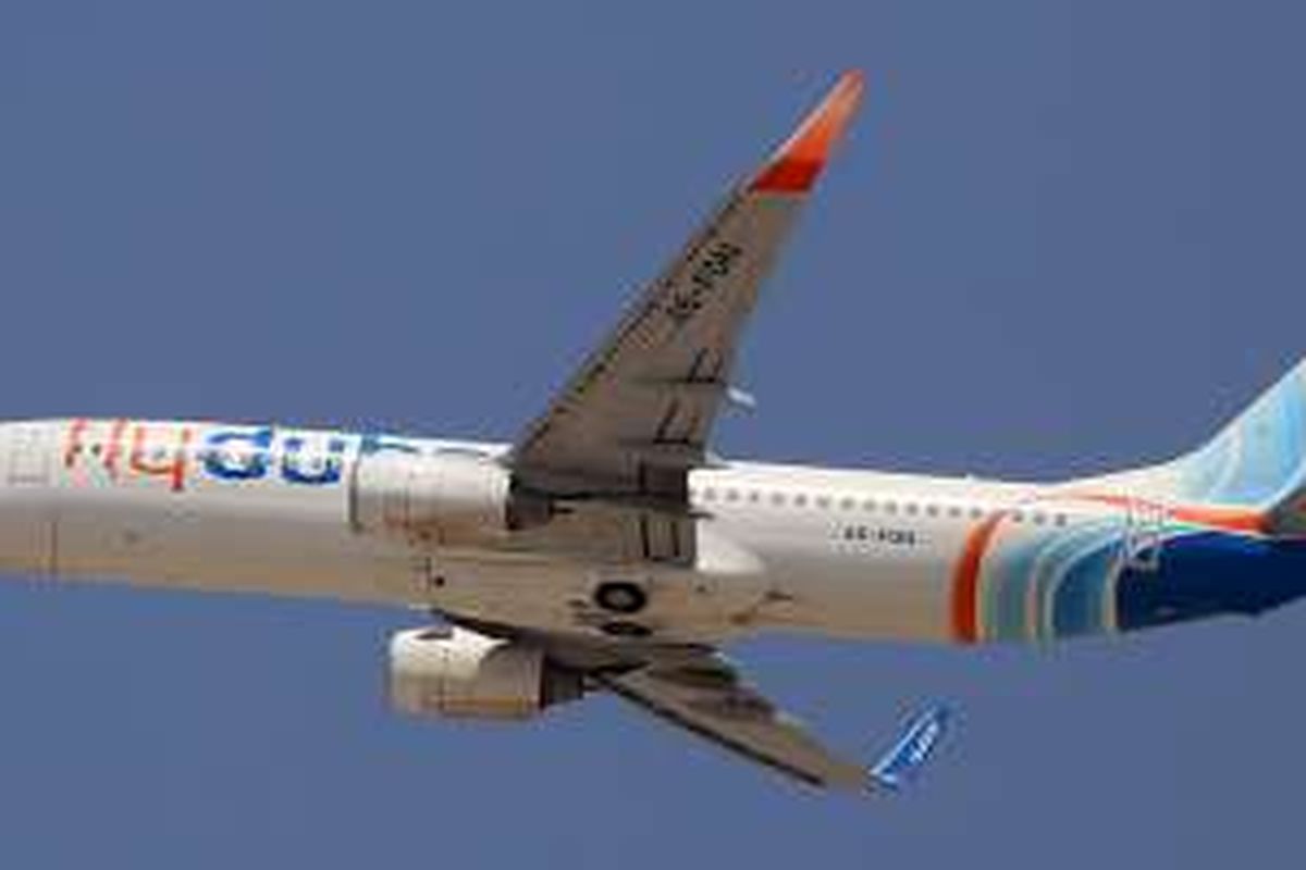 Boeing 737-800 FlyDubai registrasi A6-FDN yang jatuh di Rusia, Sabtu (19/3/2016).