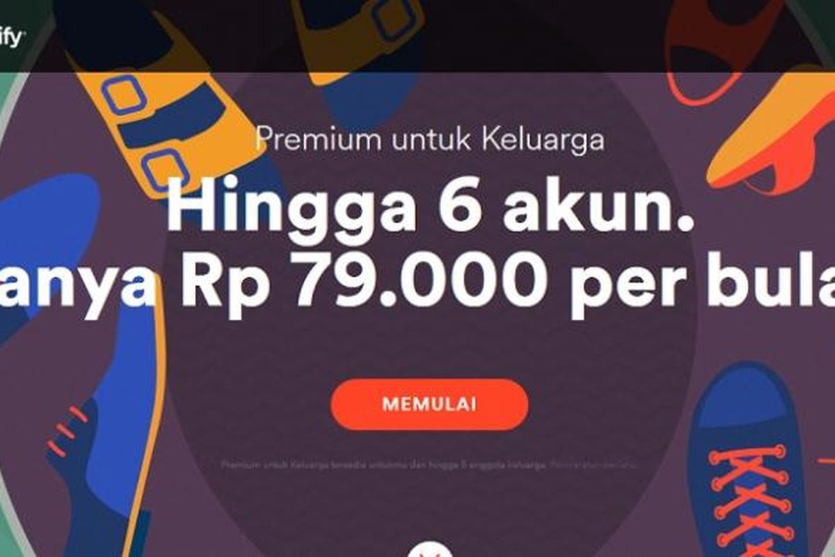 Paket keluarga Spotify Premium turun harga, hanya Rp 79.000 per bulan untuk maksimal enam anggota.