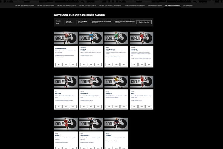 Voting Ditutup, Kapan Pemenang Puskas Award 2025 Diumumkan?