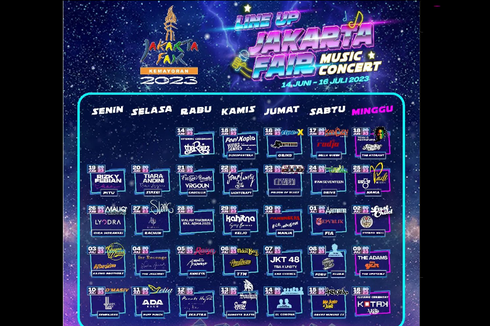 Daftar Line Up, Jadwal Konser Jakarta Fair 2023, dan Cara Beli Tiketnya