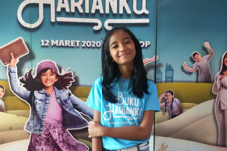 Kila Putri Alam dalam jumpa pers film Buku Harianku di Plaza Indonesia, Jakarta Pusat, Senin (9/3/2020).