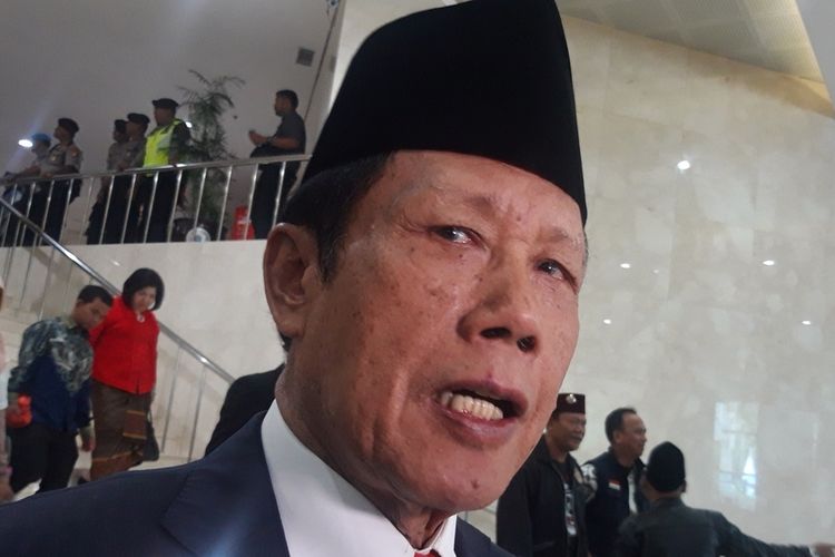 Mantan Gubernur DKI Jakarta Sutiyoso di Gedung DPRD DKI Jakarta, Jakarta Pusat, Senin (26/8/2019)