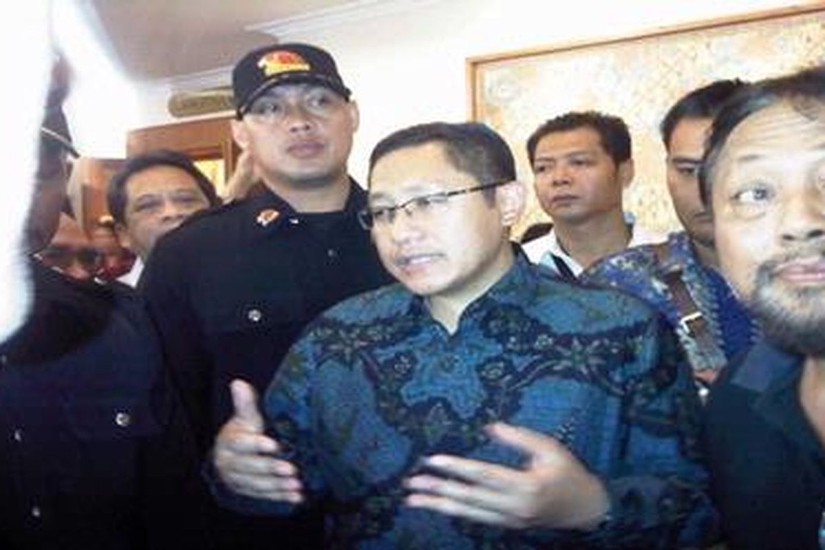 Anas Urbaningrum saat berada di Yogya, Minggu (5/2/2012).