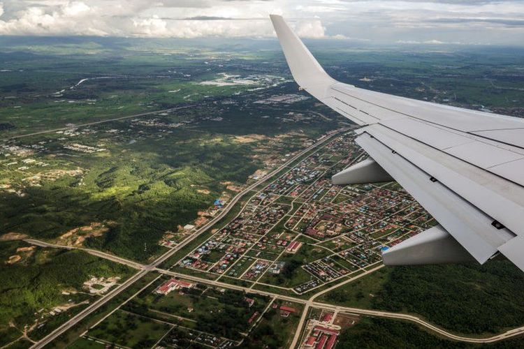 Foto udara ibu kota negara Myanmar, Nay Pyi Taw. Dari foto ini terlihat kepadatan penduduk begitu rendah. 