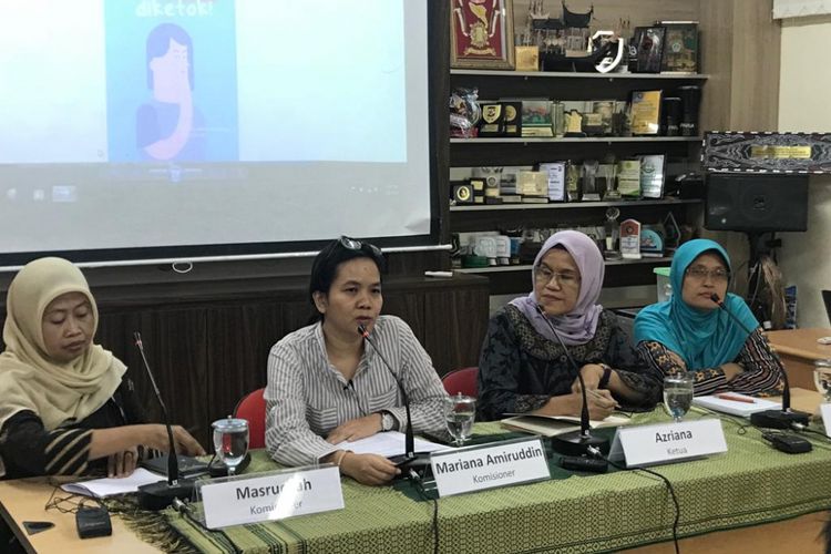 Konferensi pers Komnas Perempuan terkait RUU PKS di kantornya, Jakarta Pusat, Rabu (7/2/2019). 