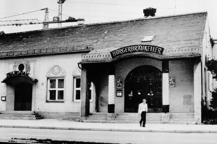 Tempat minum bir Buergerbraeukeller di Muenchen, lokasi peristiwa Kudeta Gedung Bir pada November 1923.