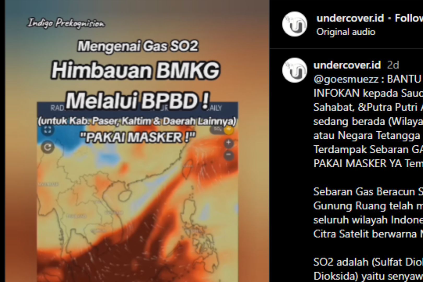 Ramai Anjuran Pakai Masker karena Gas Beracun SO2 Menyebar di Kalimantan, Ini Kata BMKG