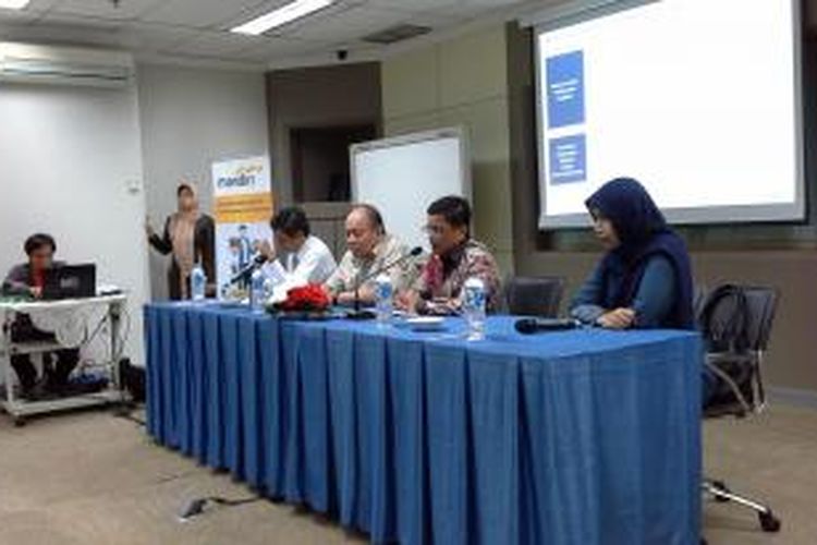 Suasana Media Briefing Program Penghargaan Wirausaha Muda Mandiri dan Mandiri Young Technopreneurship di Jakarta, Senin (13/1/2014).