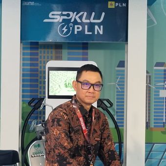 Direktur Utama PLN Darmawan Prasodjo saat ditemui di JIExpo Kemayoran, Jakarta, Kamis (15/2/2024).