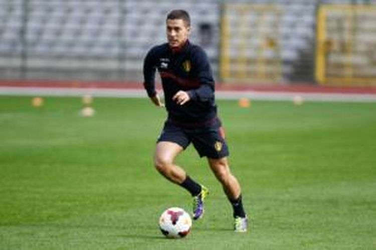 Gelandang tim nasional Belgia, Eden Hazard.