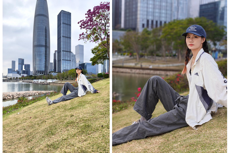 Potret subjek dengan mode 1x dan 3,5x zoom di Talent Park